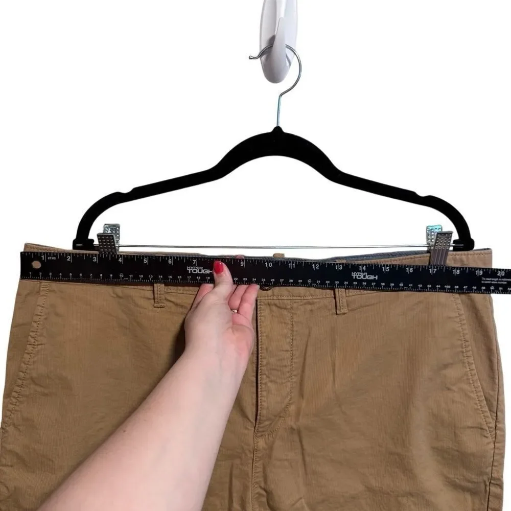 Penguin Munsingwear Shorts Men's 38 Khaki Chino Ribbed Button Zip Cotton Blend